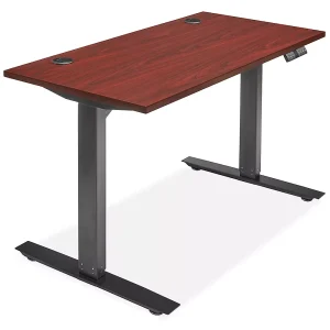 Savalo SDTED4824M 48 inch Height Adjustable Standing / Sitting Desk, up to 48 inch High, in Mahogany
